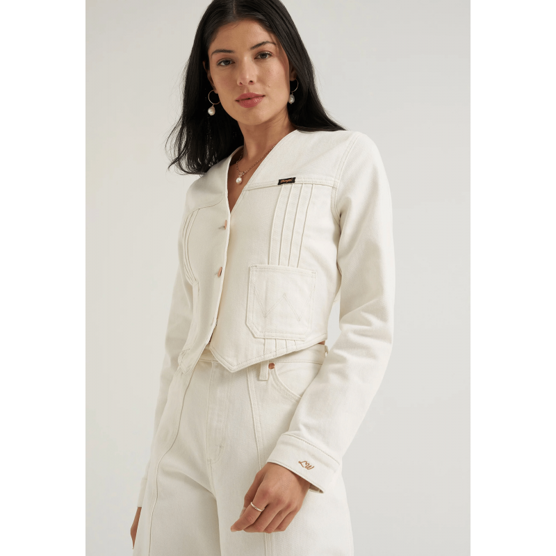 Lainey Wilson X Wrangler Pleated Tour Denim Top