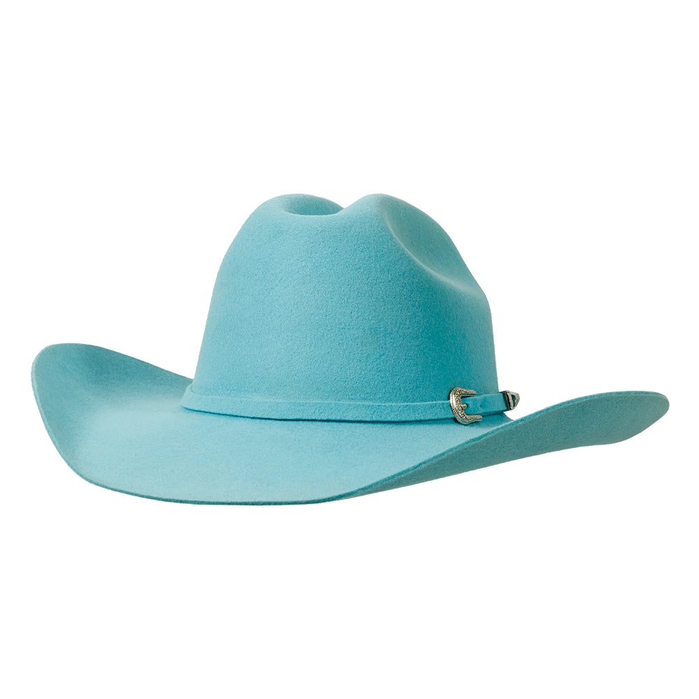 100% Wool Felt Cattleman Cowboy Hat - Turquoise