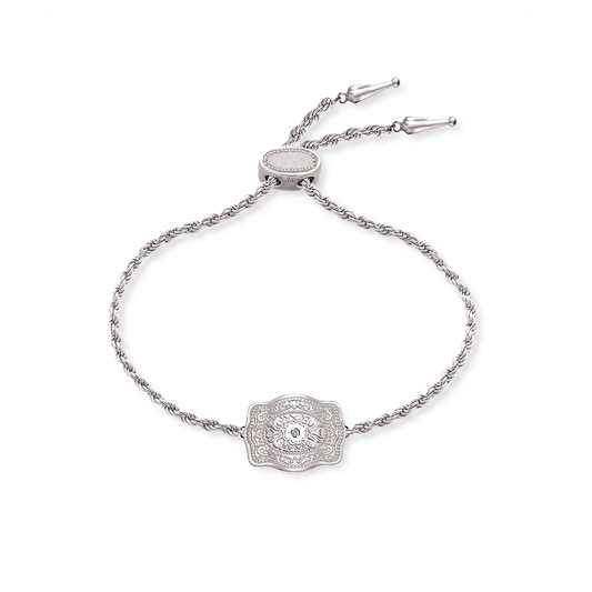 Ultra Mini Belt Buckle Bracelet Amelia Rose (Silver)