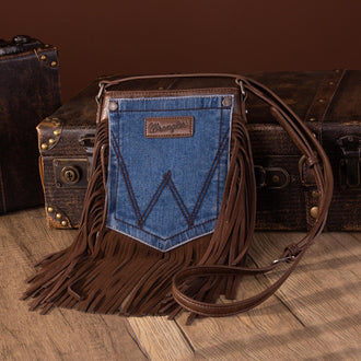 Wrangler Leather Fringe Crossbody