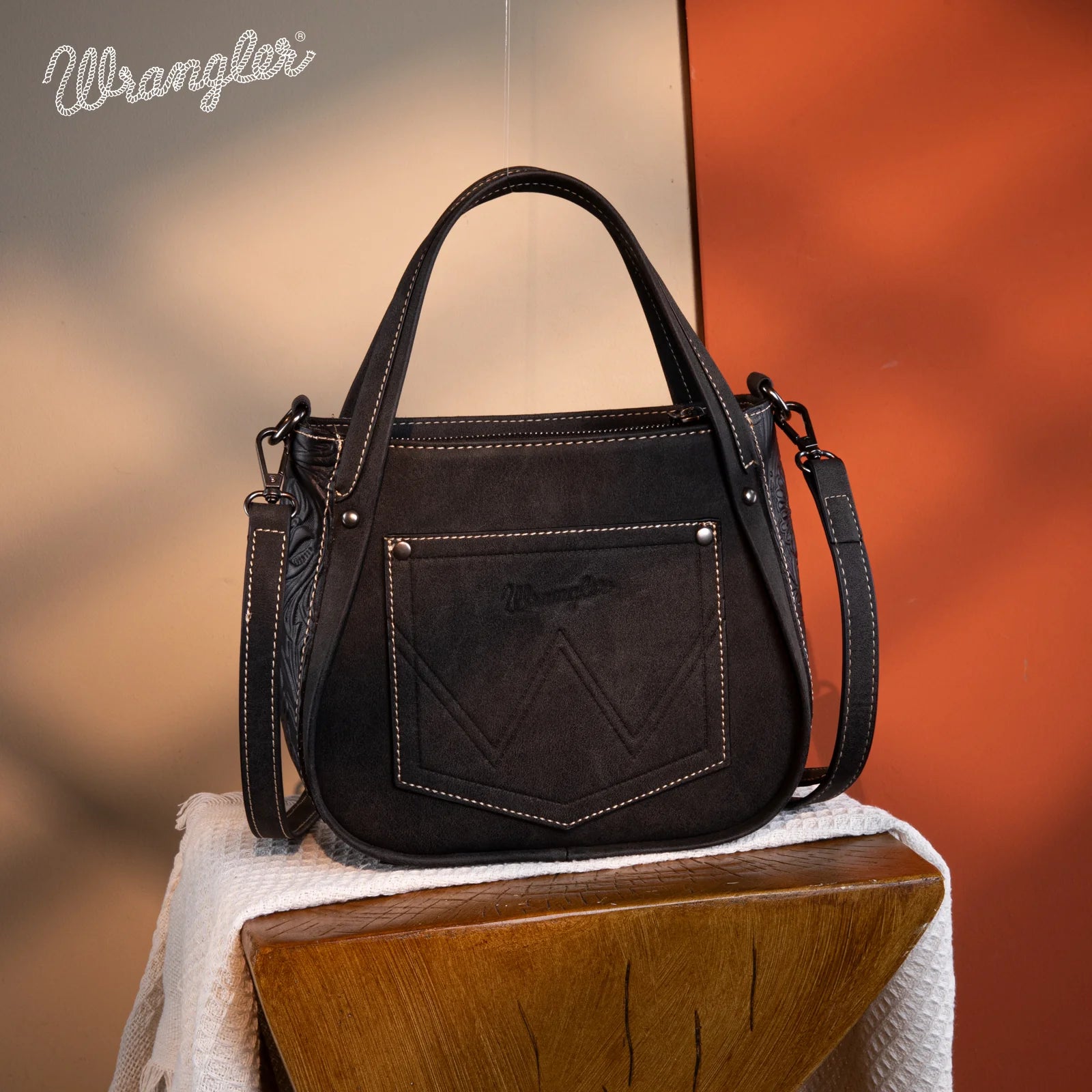 Wrangler Genuine Hair-On Cowhide Tote/Crossbody