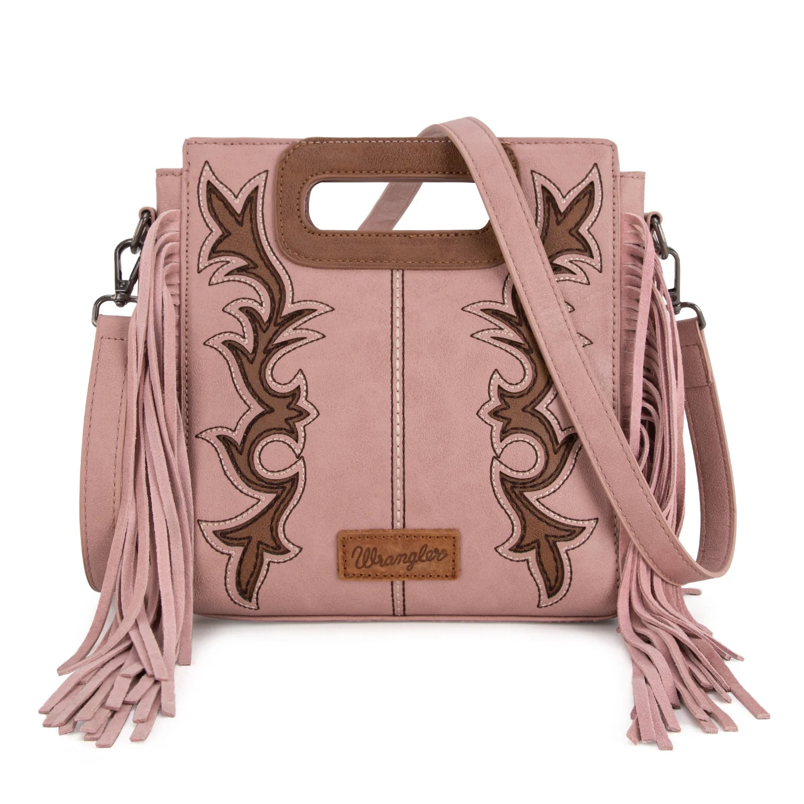 Boot Scroll Fringe Tote - Pink