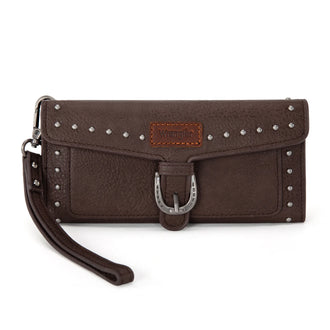Wrangler Western Tri Fold Wallet/Wristlet - Coffee