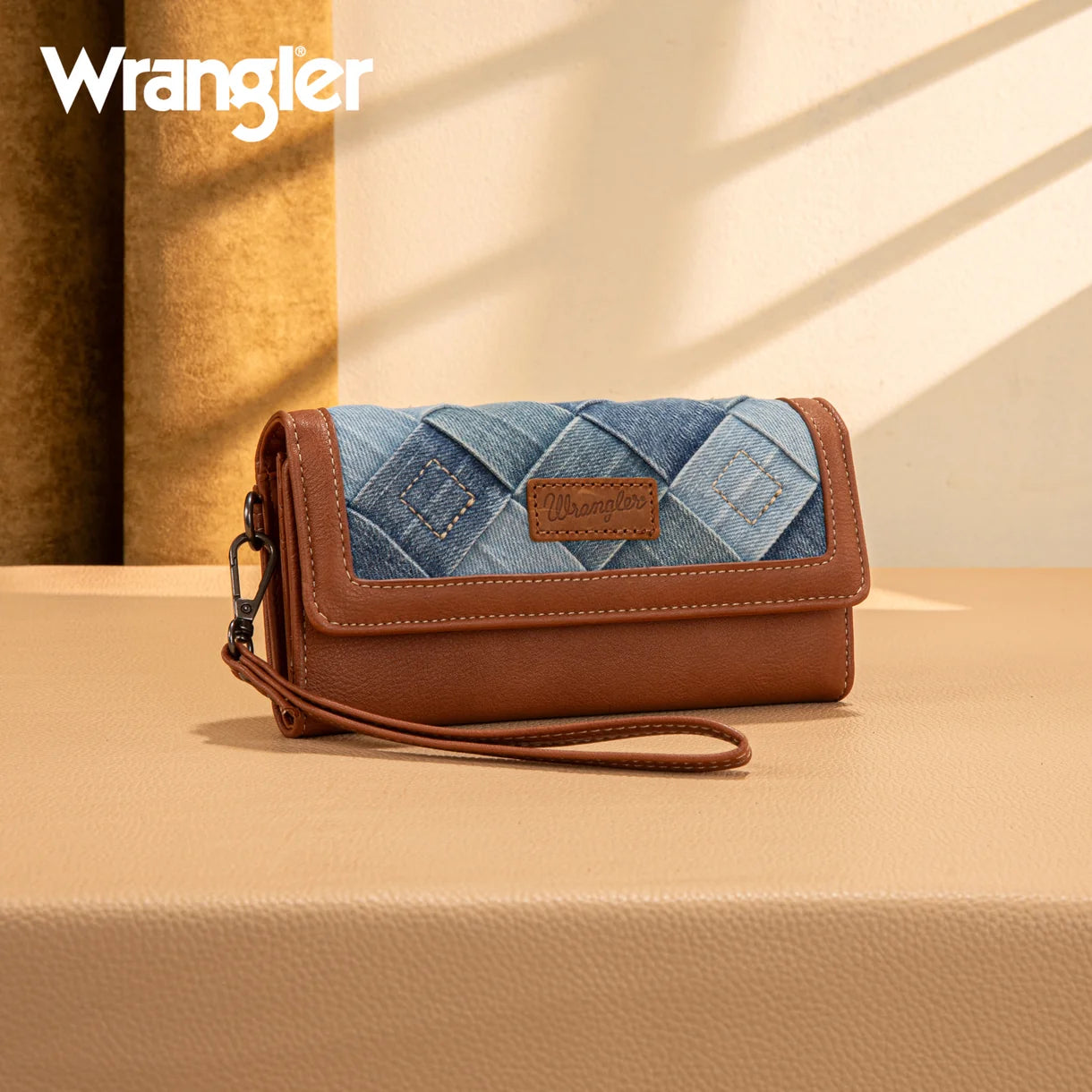 Wrangler Woven Denim Wristlet Wallet