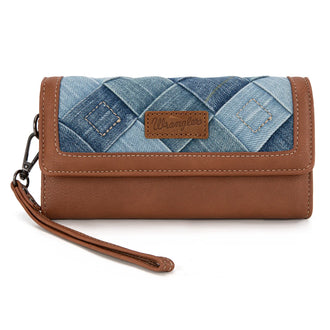 Wrangler Woven Denim Wristlet Wallet