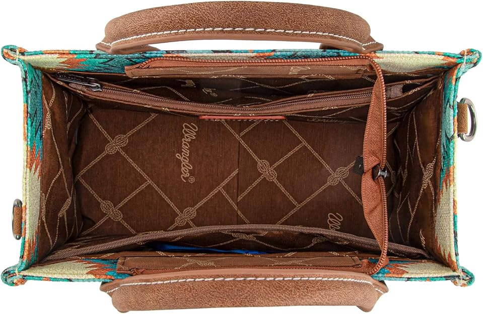 Wrangler Aztec Crossbody Tote - Turquoise
