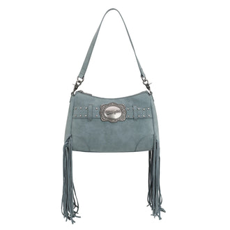 Wrangler Fringe Buckle Hobo Bag - Jean