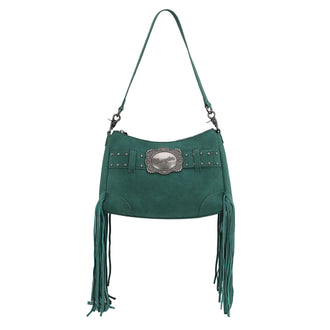 Wrangler Fringe Buckle Hobo Bag - Turquoise