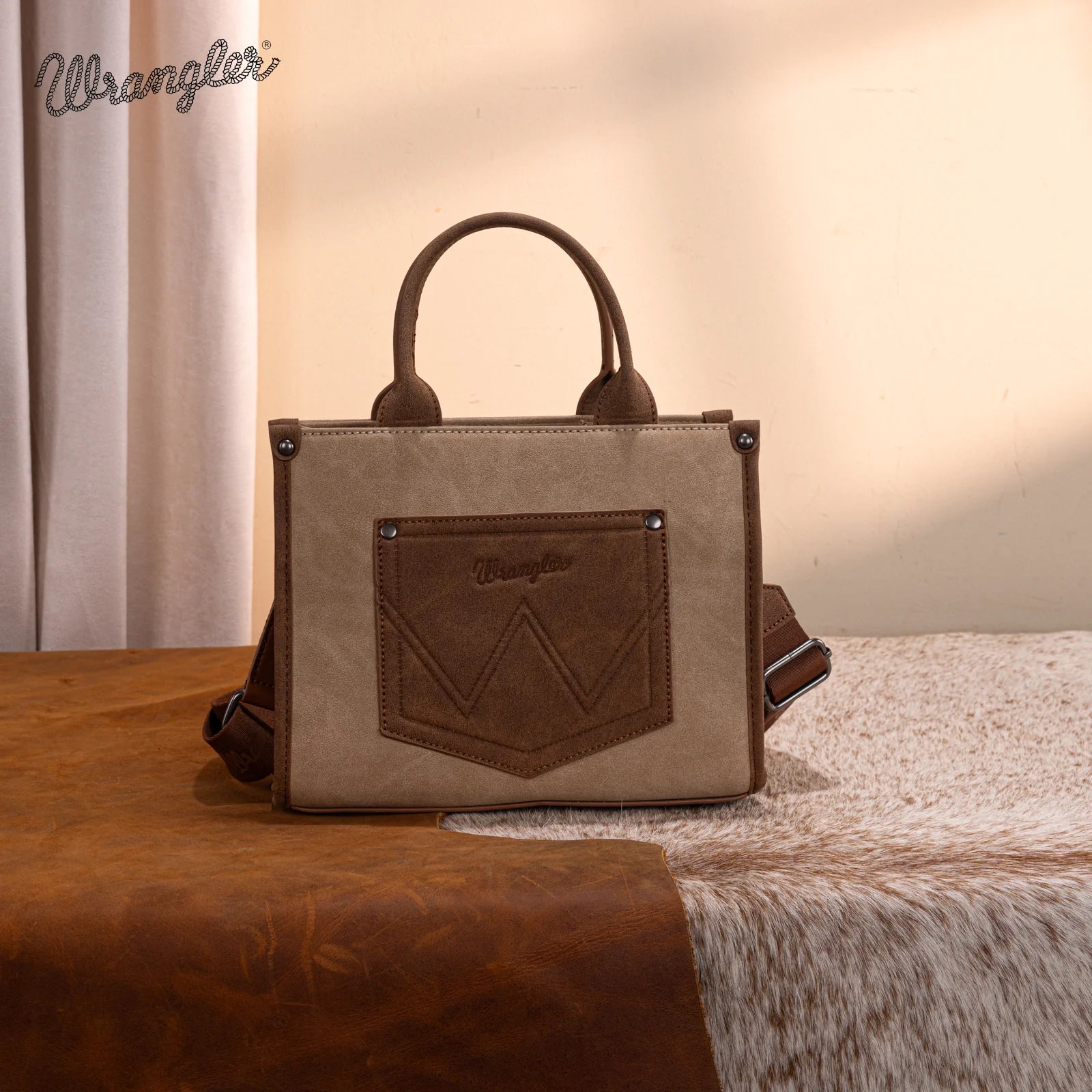 Wrangler Buckle Tote - Tan