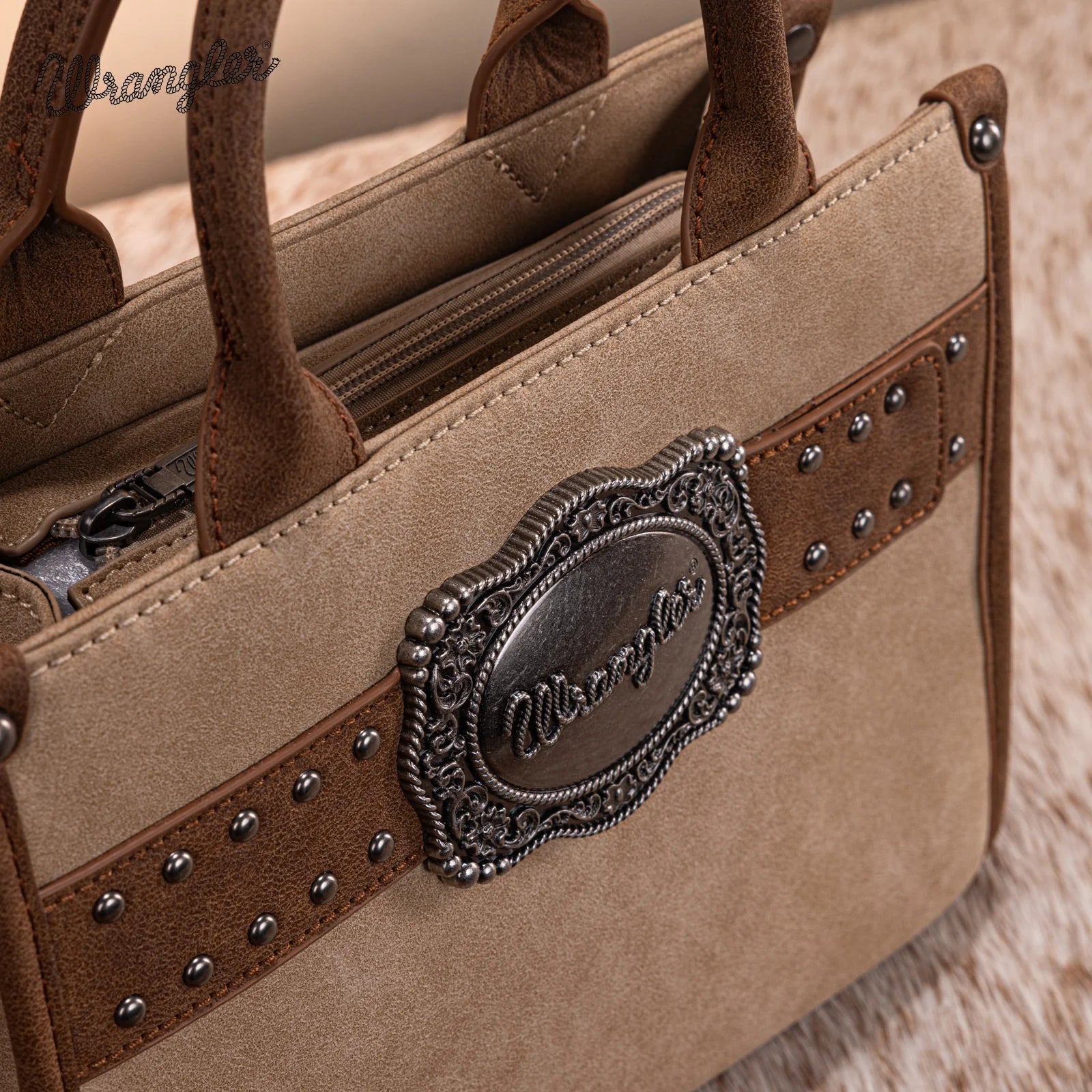 Wrangler Buckle Tote - Tan