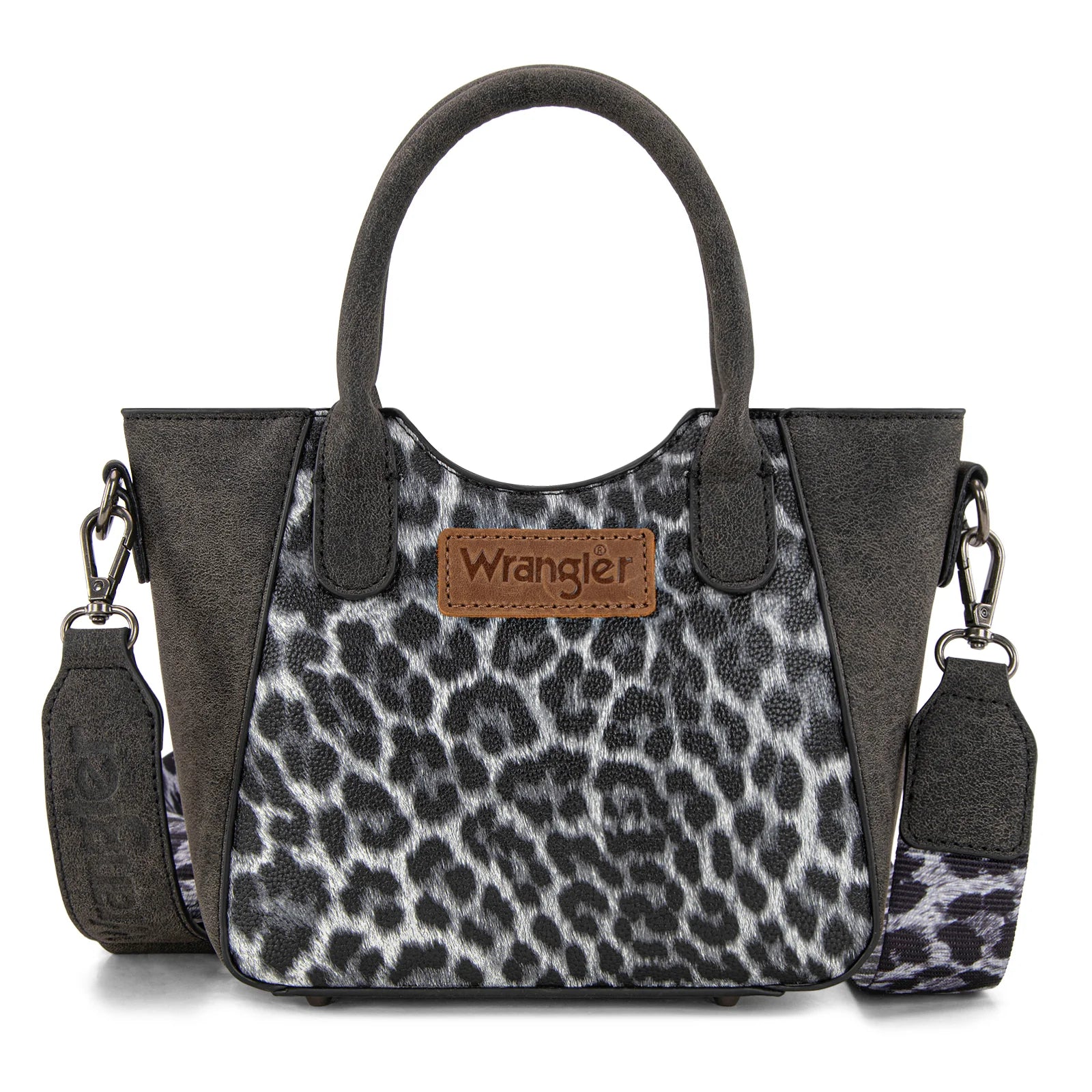 Wrangler Leopard Print Small Tote Bag - Black