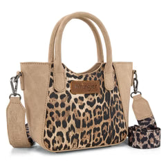 Wrangler Leopard Print Small Tote Bag - Tan
