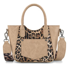 Wrangler Leopard Print Small Tote Bag - Tan