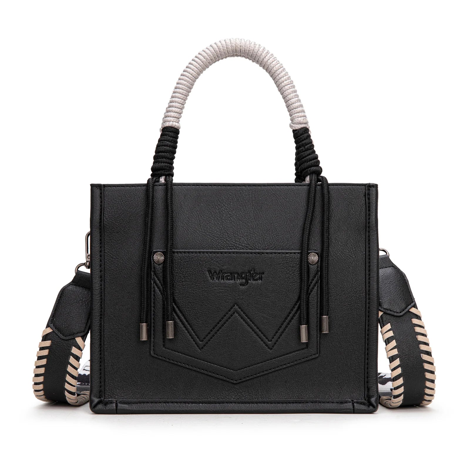 Wrangler Cow Pattern Tote - Black
