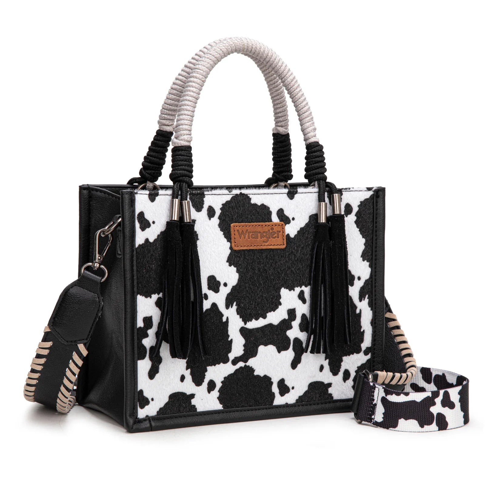 Wrangler Cow Pattern Tote - Black