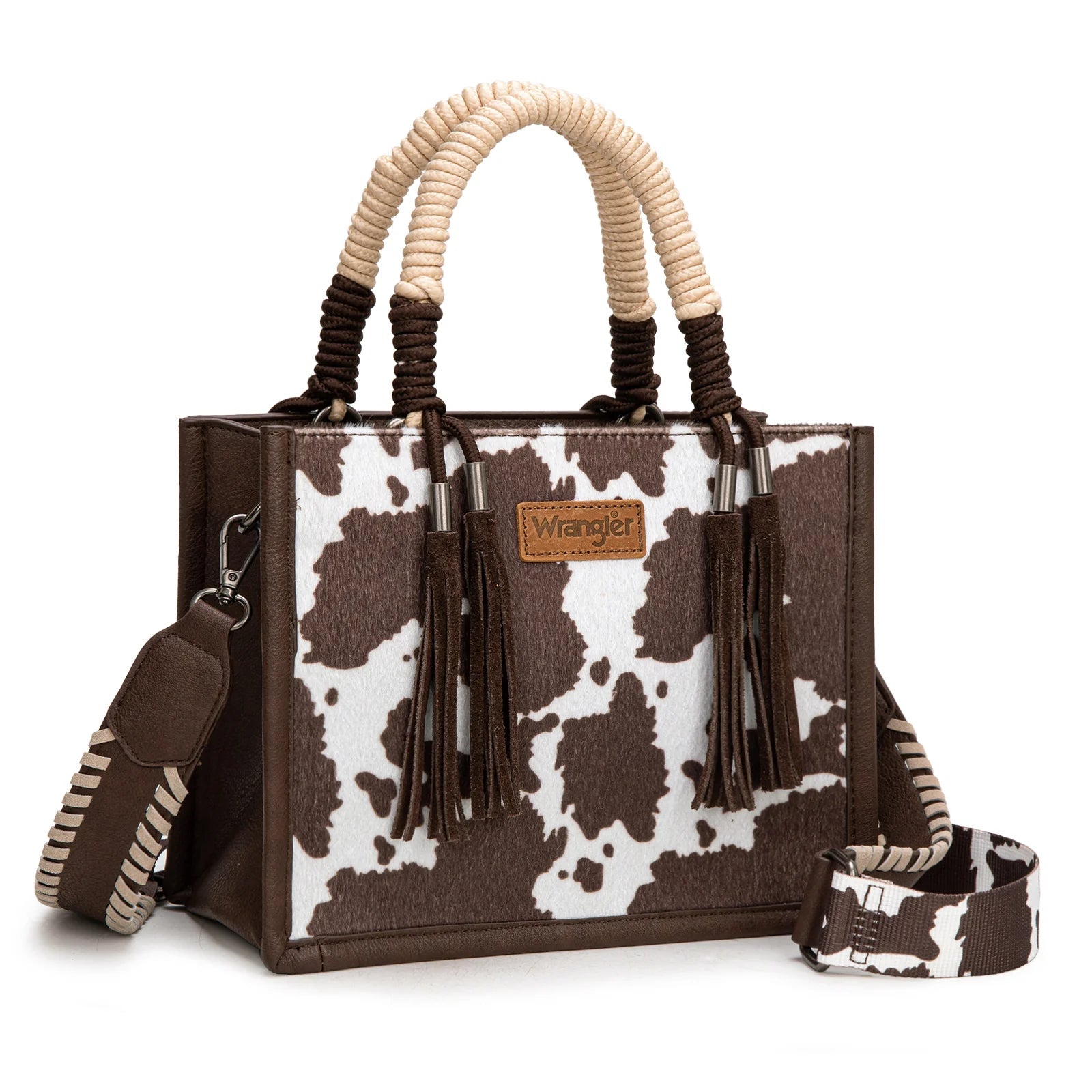 Wrangler Cow Pattern Tote - Coffee