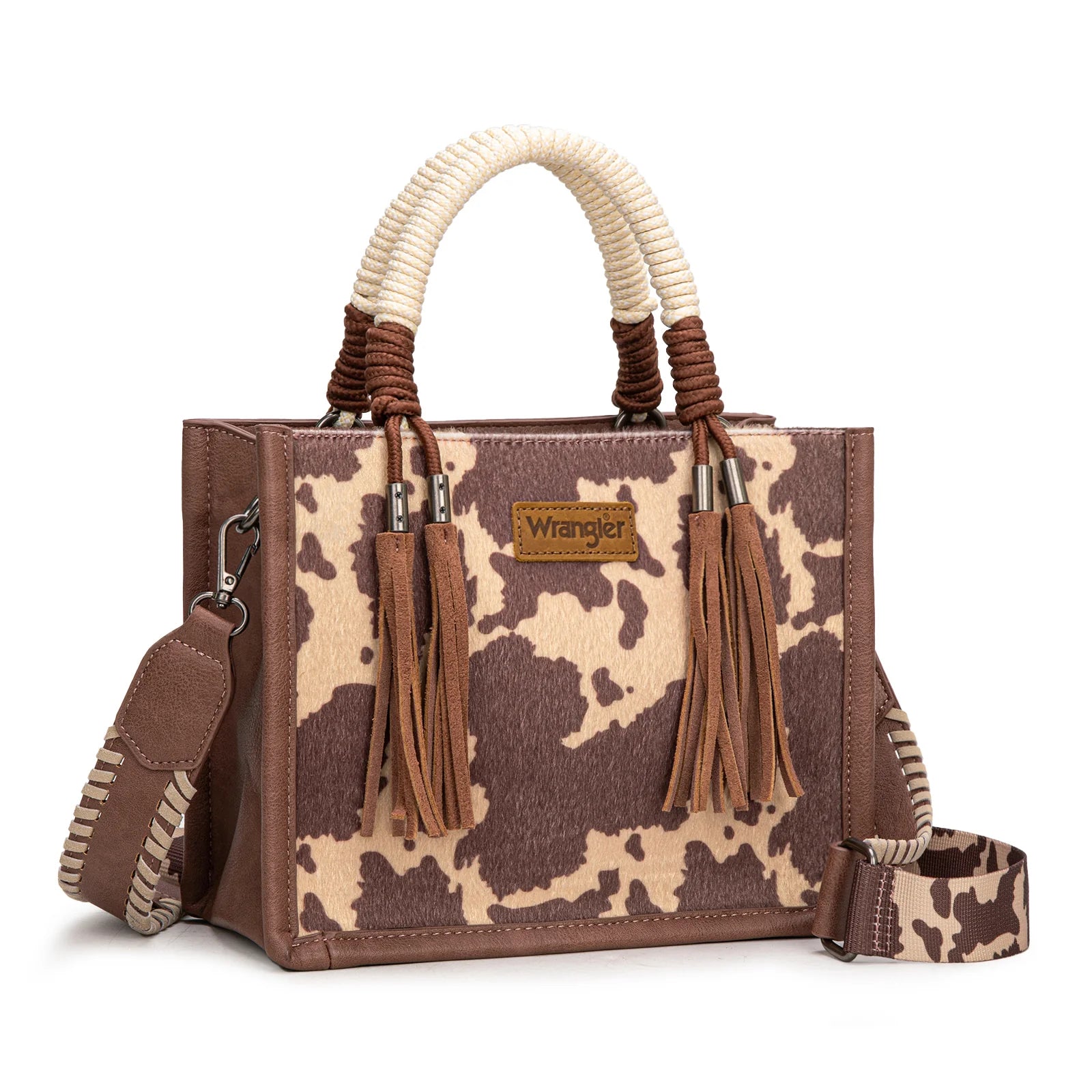 Wrangler Cow Pattern Tote - Light Coffee