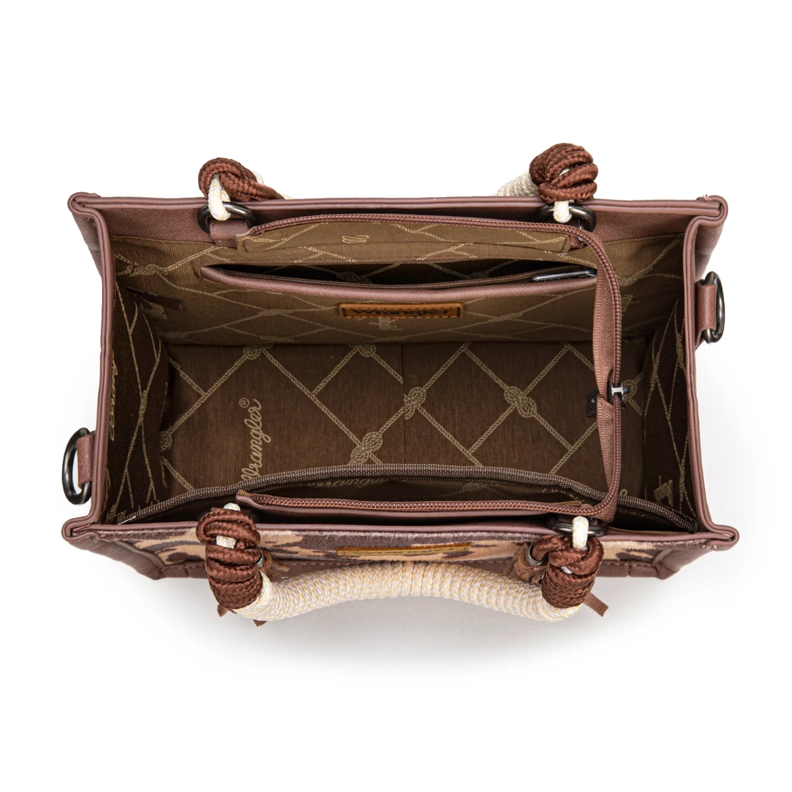 Wrangler Cow Pattern Tote - Light Coffee