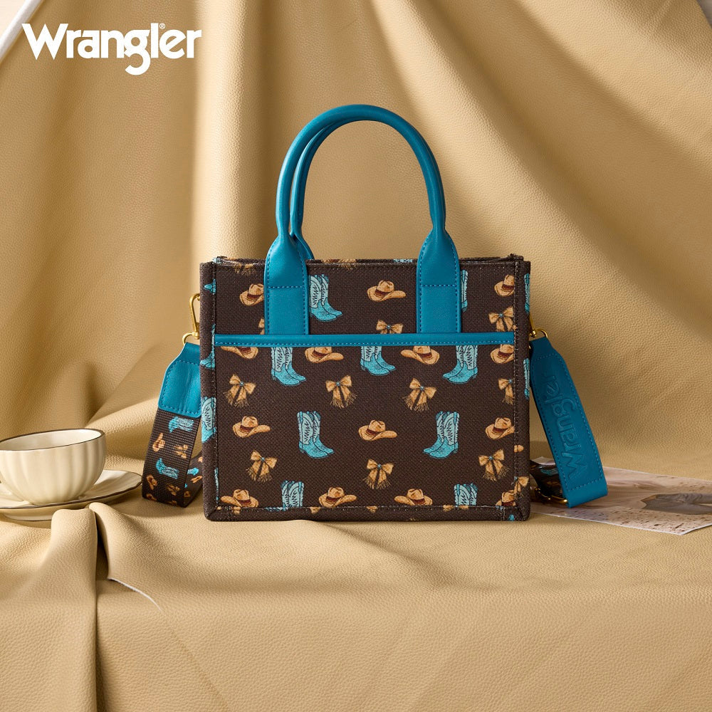 Western Print Cowgirl Tote Bag - Coffee