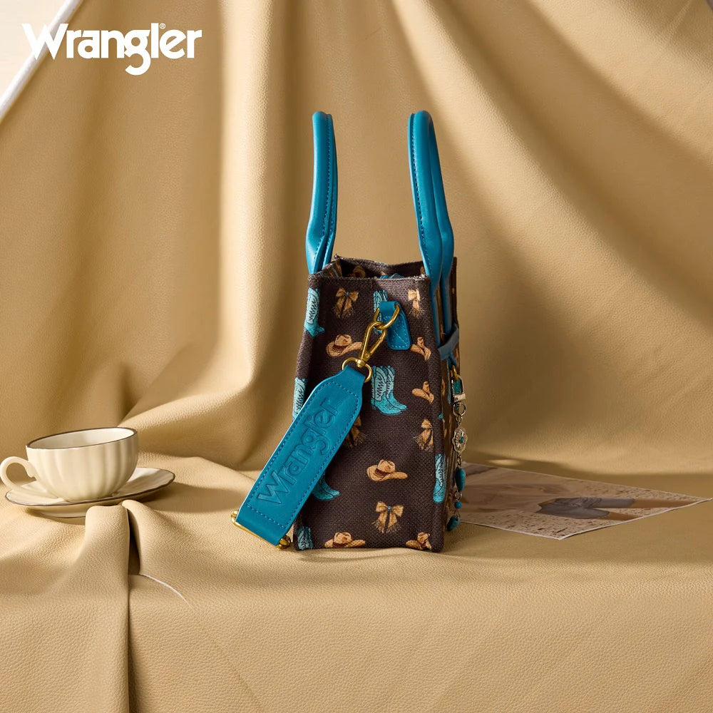 Western Print Cowgirl Tote Bag - Coffee