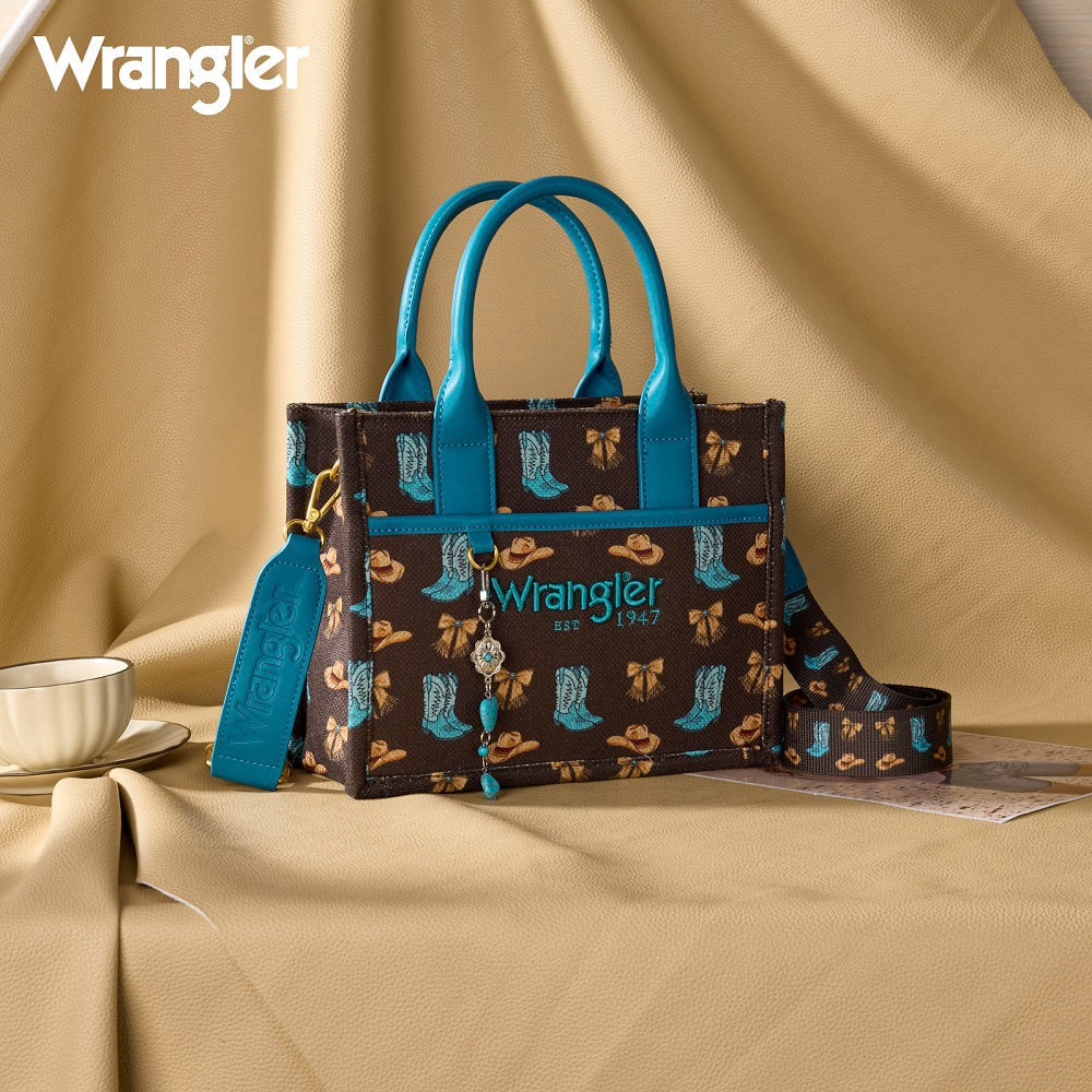 Western Print Cowgirl Tote Bag - Coffee