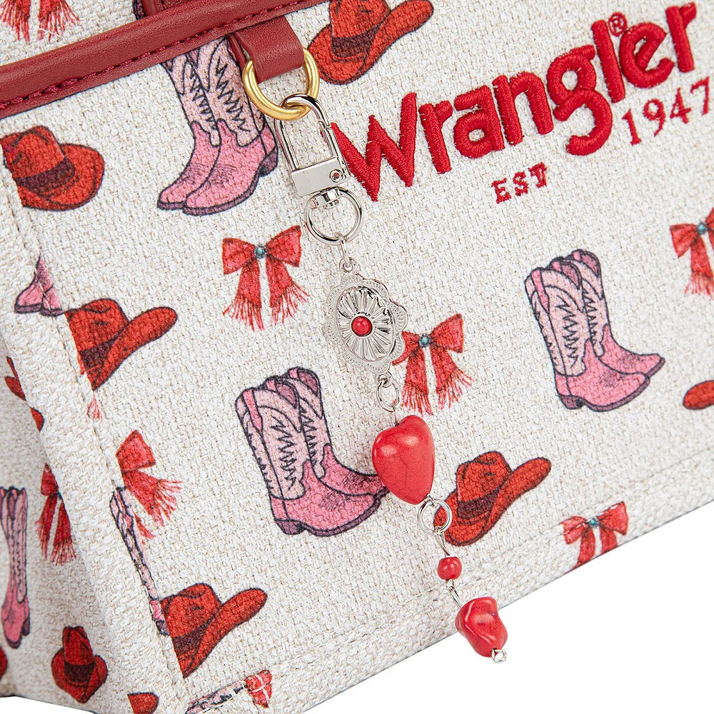 Western Print Cowgirl Tote Bag - Pink