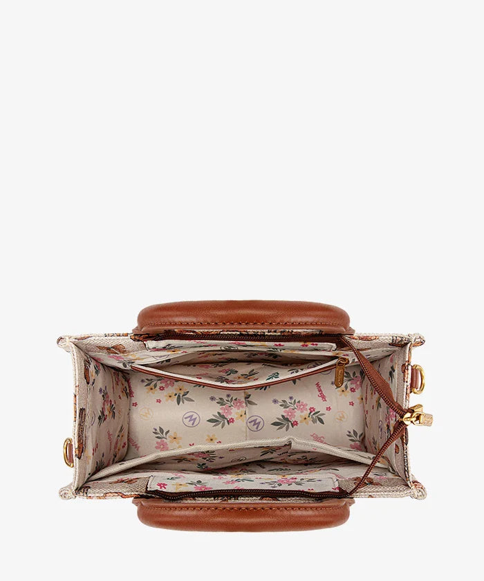 Western Print Cowgirl Tote Bag - Tan