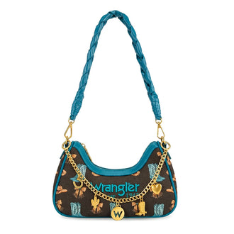 Western Cowgirl Print Shoulder Bag - Coffee