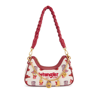Western Cowgirl Print Shoulder Bag - Pink