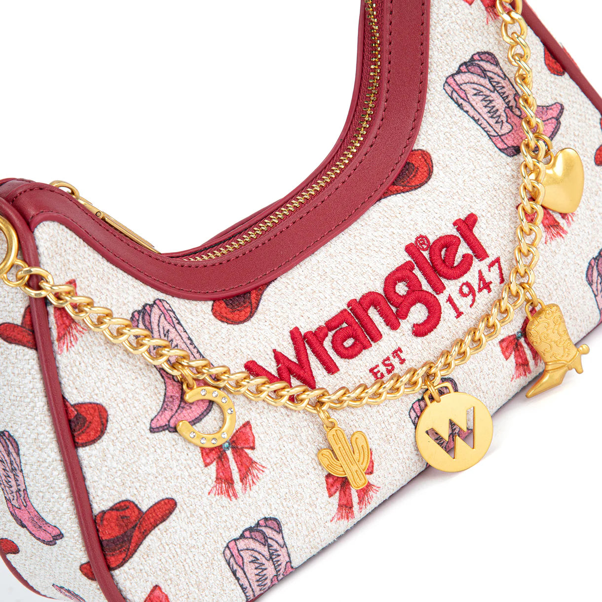 Western Cowgirl Print Shoulder Bag - Pink