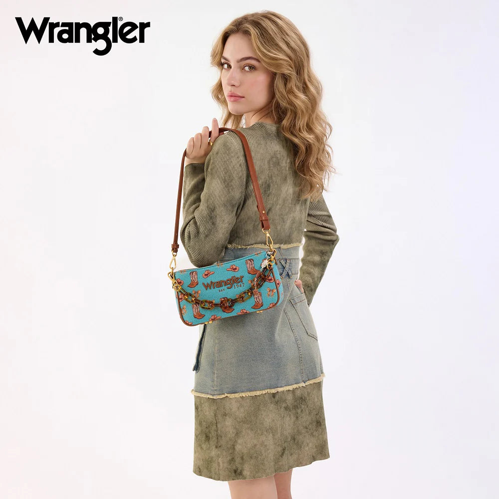 Western Cowgirl Chain Shoulder Bag - Turquoise