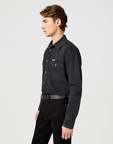 Wrangler Western Shirt - Rinse Black