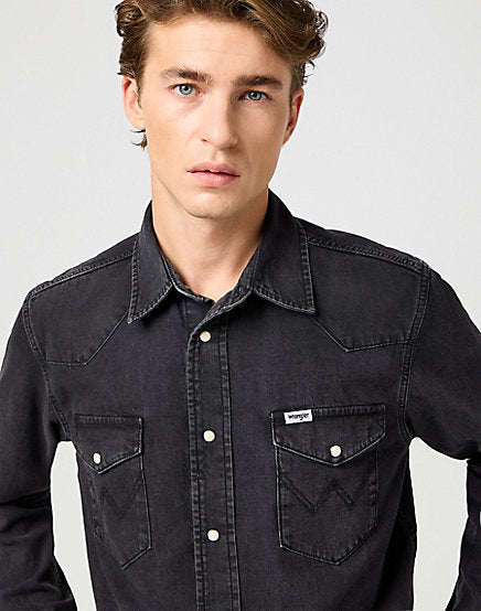 Wrangler Western Shirt - Rinse Black