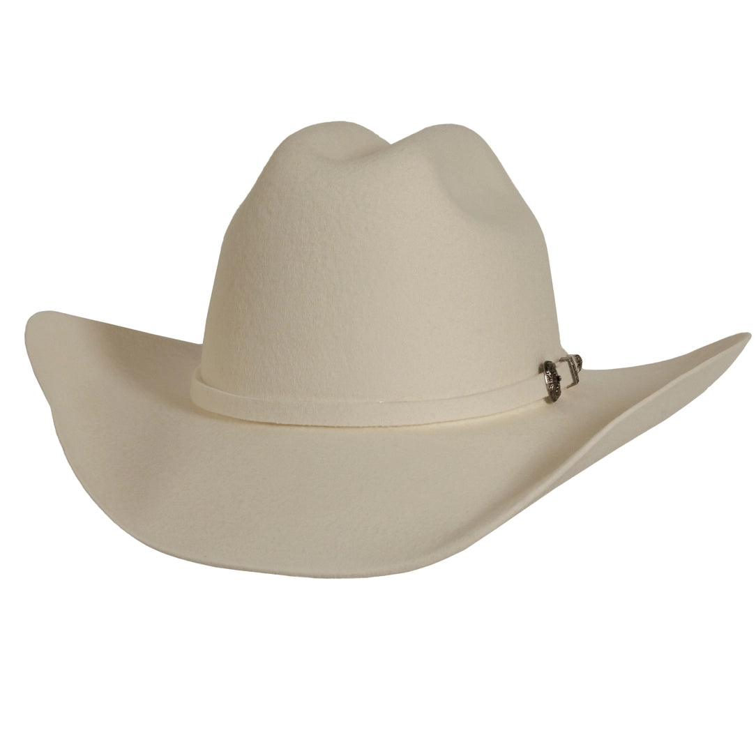 100% Wool Felt Cattleman Cowboy Hat - White