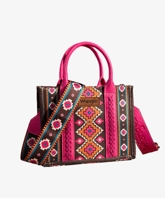 Wrangler Southwestern Crossbody Tote Bag - Hot Pink