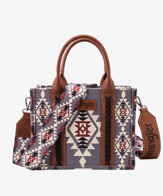 Wrangler Southwestern Print Small Canvas Tote/Crossbody Bag