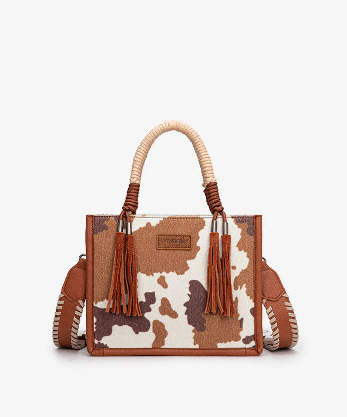 Wrangler Cow Print Tote - Brown