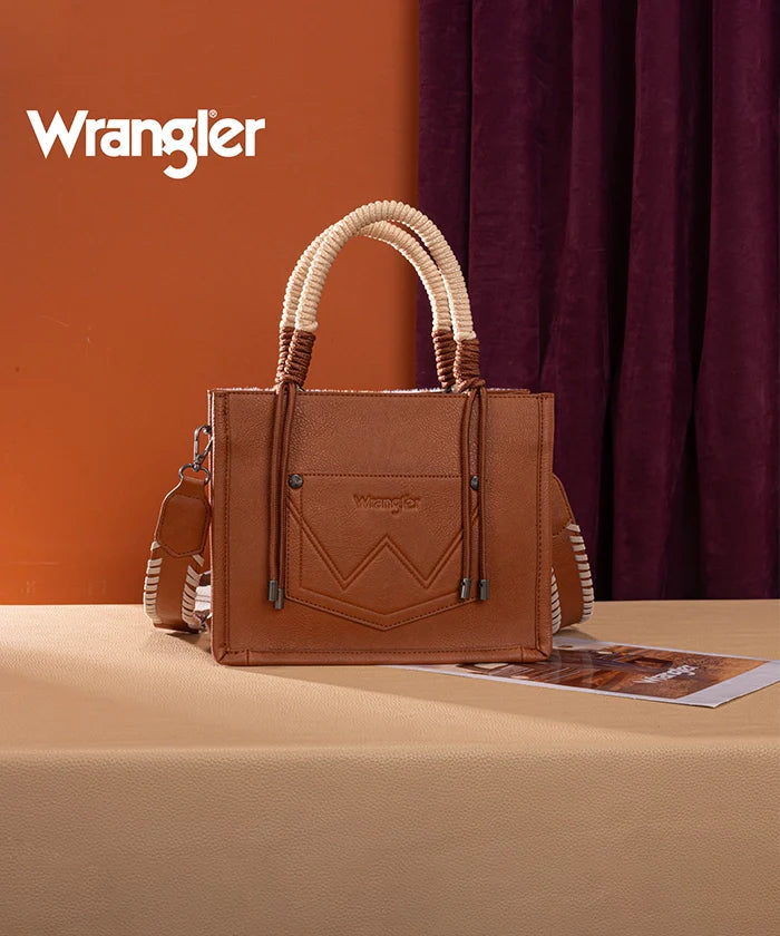 Wrangler Cow Pattern Tote - Brown