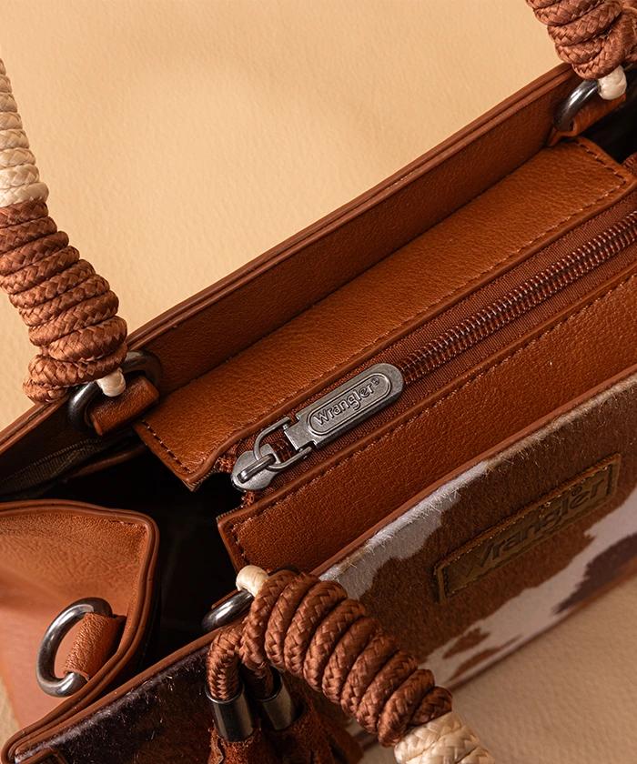 Wrangler Cow Pattern Tote - Brown