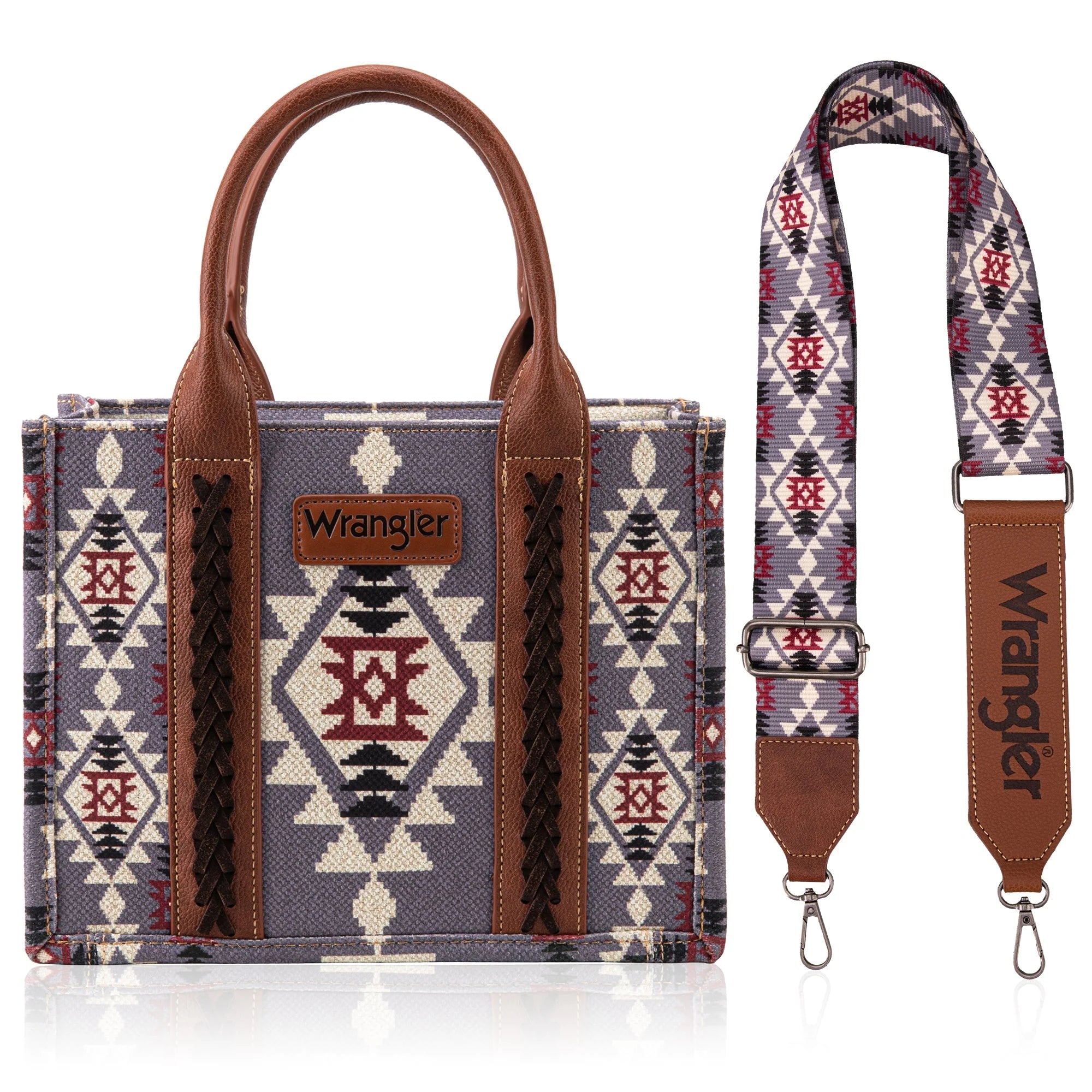 Wrangler Southwestern Print Small Canvas Tote/Crossbody Bag