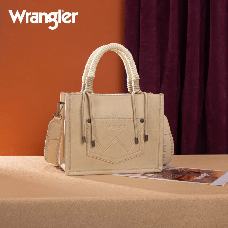 Wrangler Cow Pattern Tote - Tan