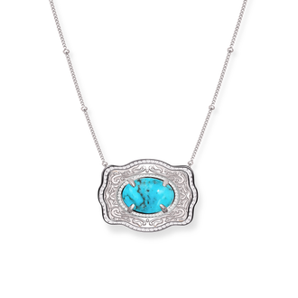Belt Buckle Necklace (Oasis) - Silver