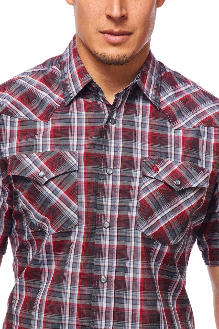 Berry Plaid Western Shirt