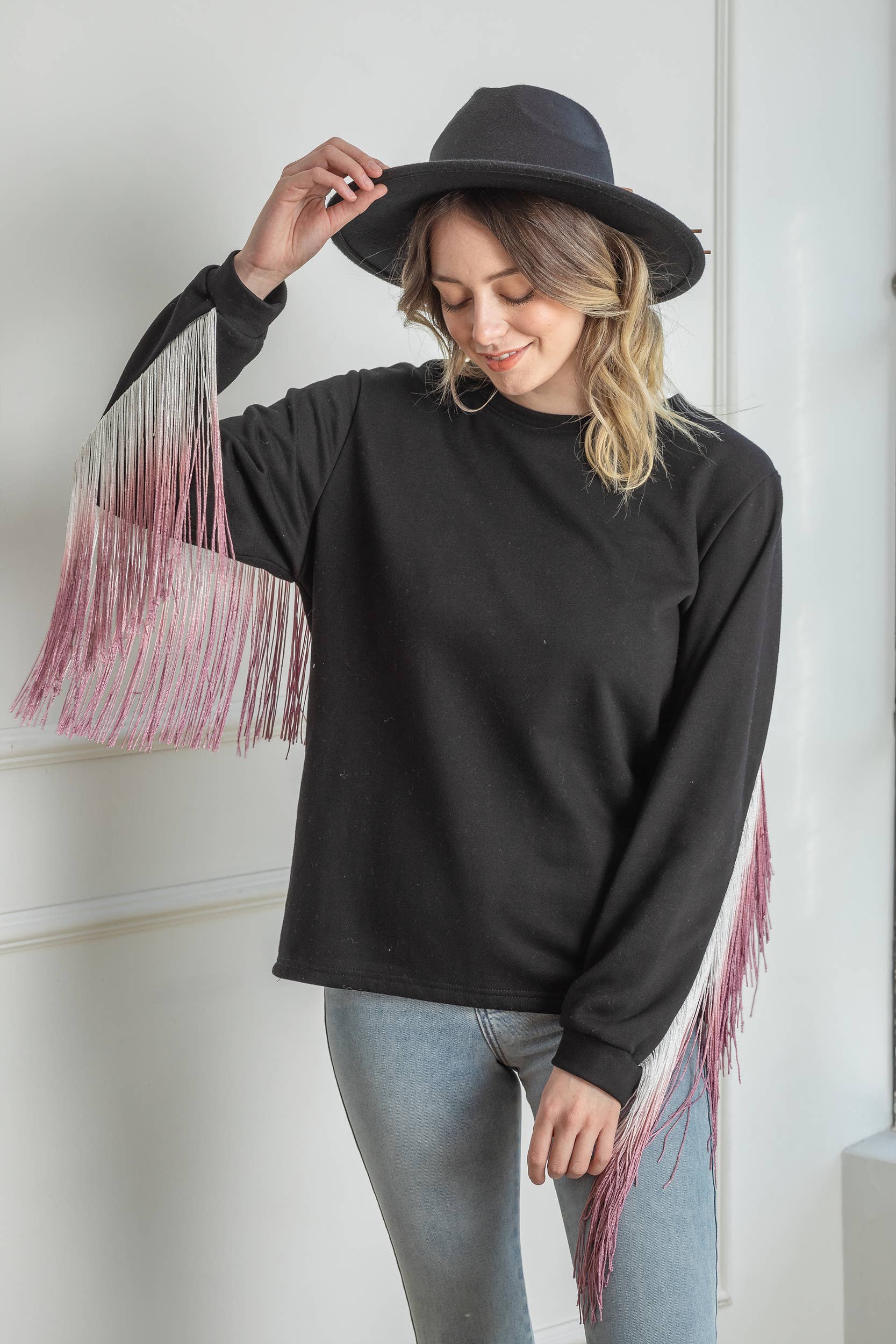 Ombre Fringe Sweater