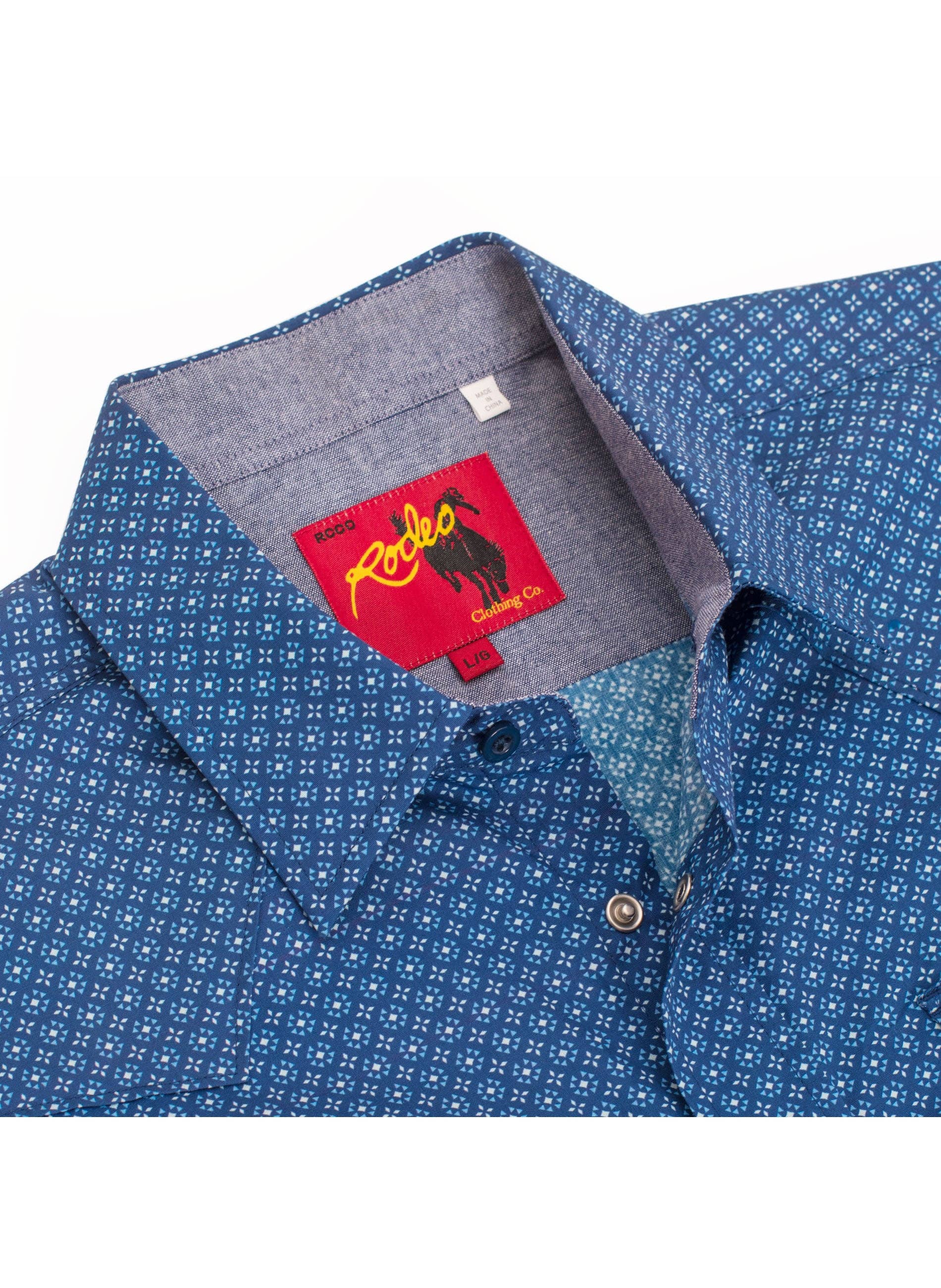 Men's Navy Western Snap Shirt