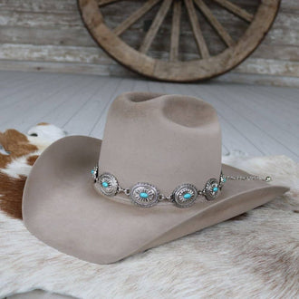 Silver Concho Chain Hat Band