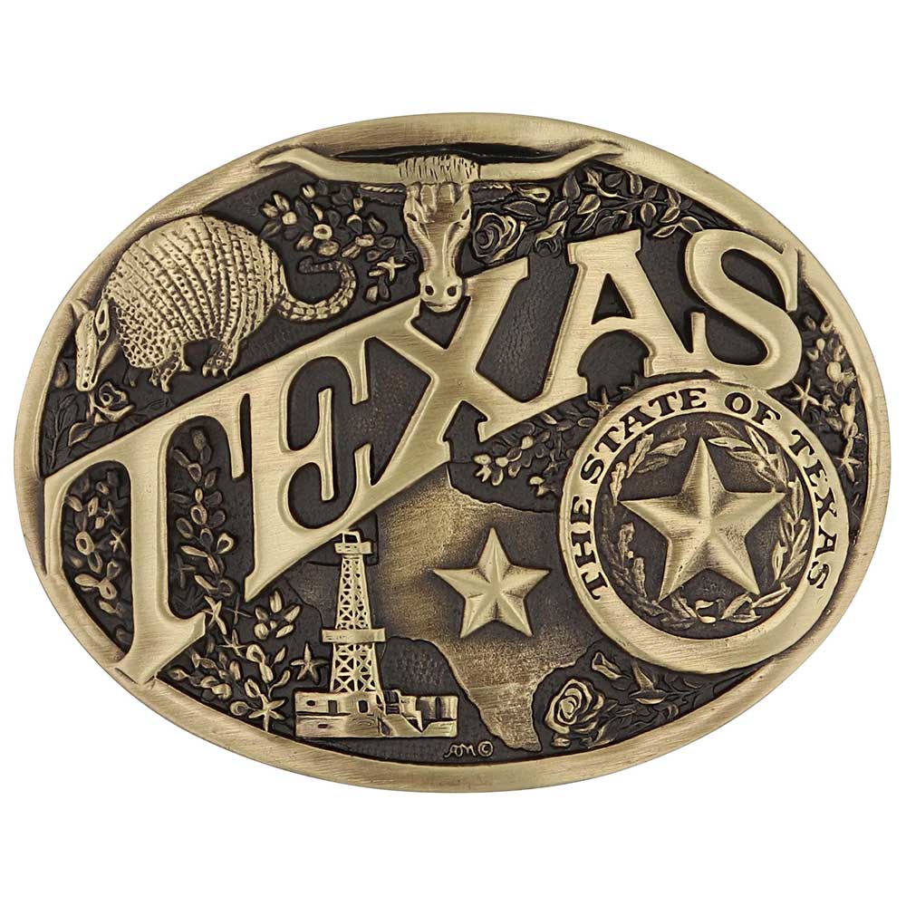 Texas State Heritage Attitude Buckle