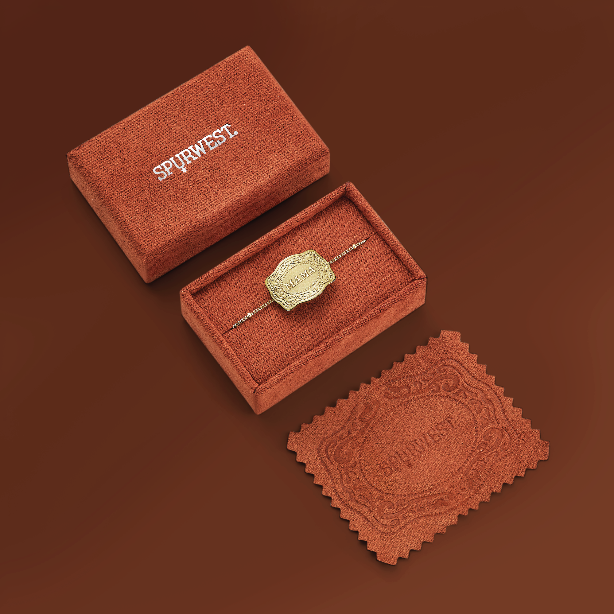 Mini Belt Buckle Necklace (Mama) - Gold