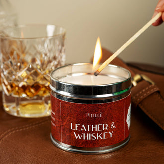Leather & Whisky Classic Tin Candle