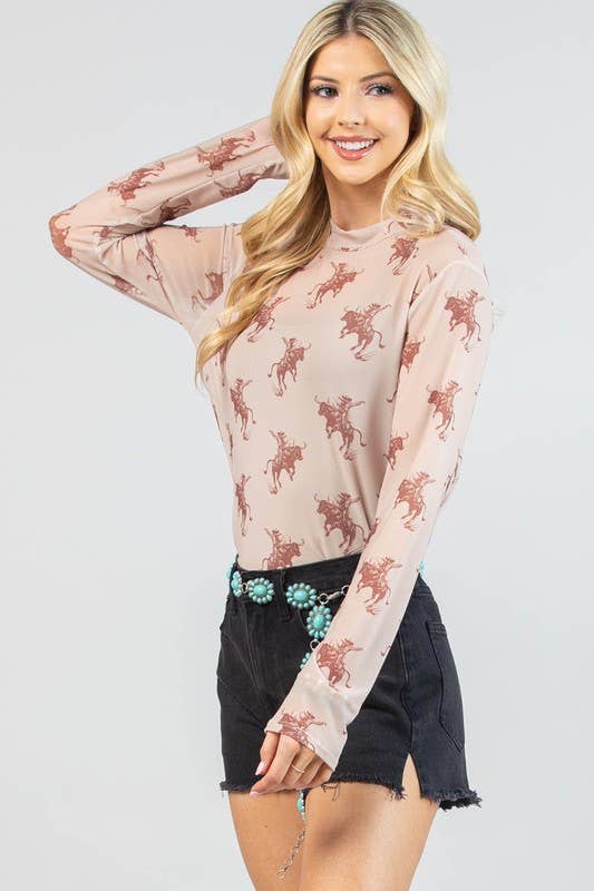 Bucking Bull Mesh Top